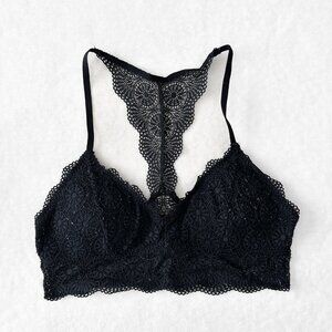 Hollister Lace Racerback Padded Bralette - Black - Size S